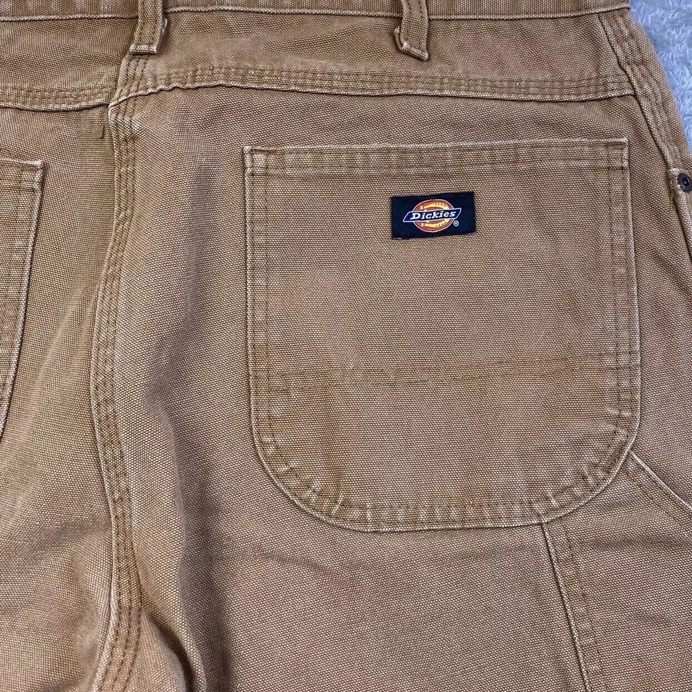 Dickies Jeans Men Sz 36x32 Brown Canvas Cotton Carpenter Painter Work Pants